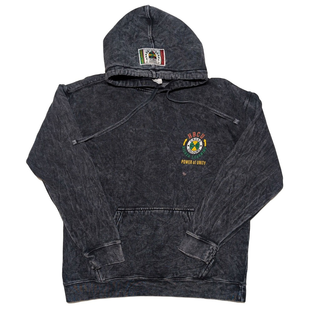 CROSS COLOURS HBCU Hoodie Jacket Power Unity Gray Tie Dye Small S